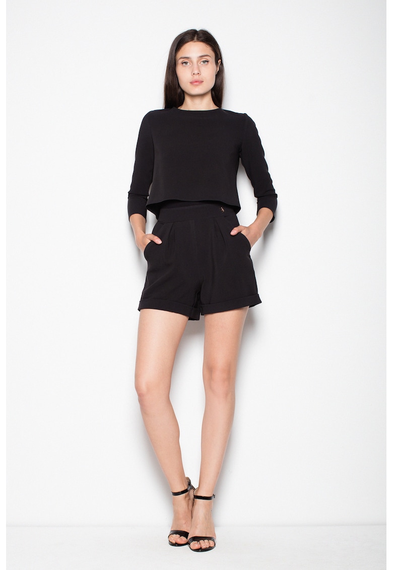 Дамски гащеризон - къс - черен - полиестер - Venaton