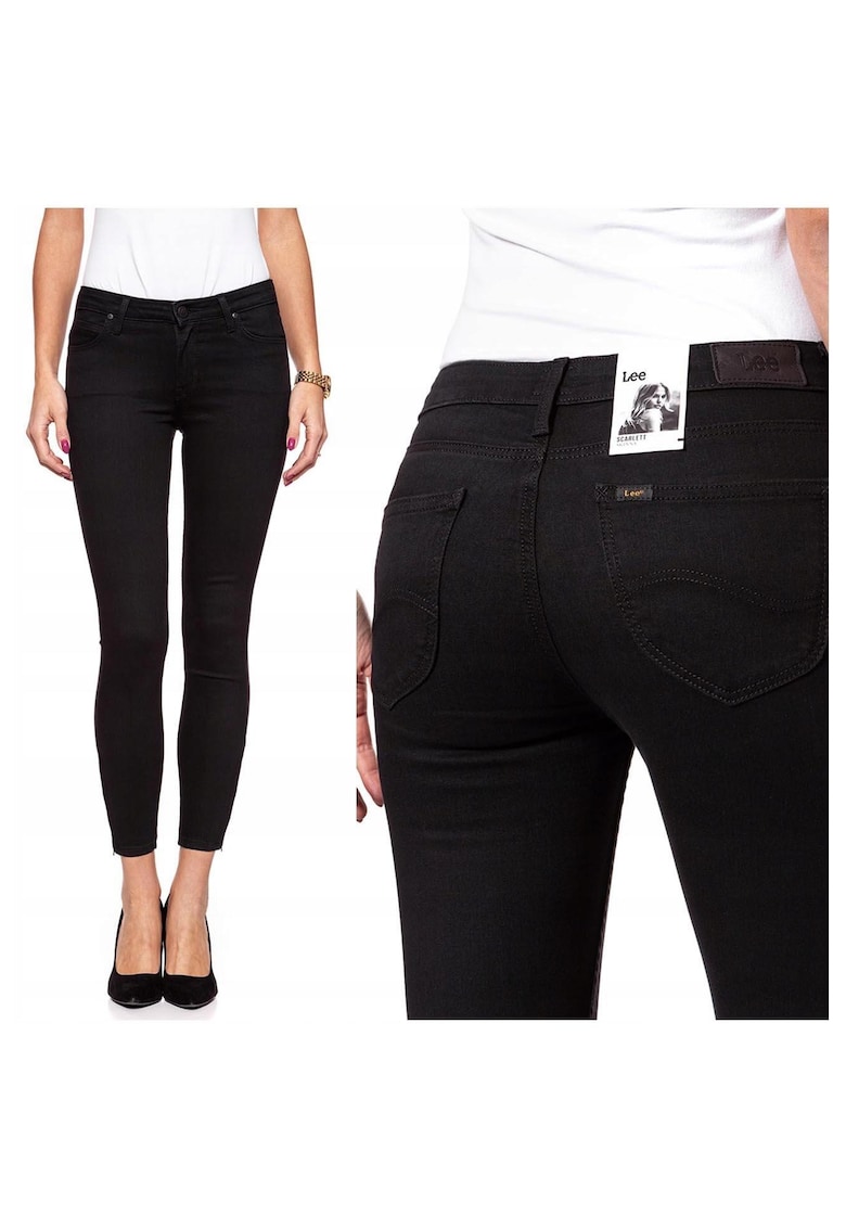 Дамски дънки - 7476-26 - Памучни - Къси - Petite - Дънкови - W24-L31 US - Черни Lee