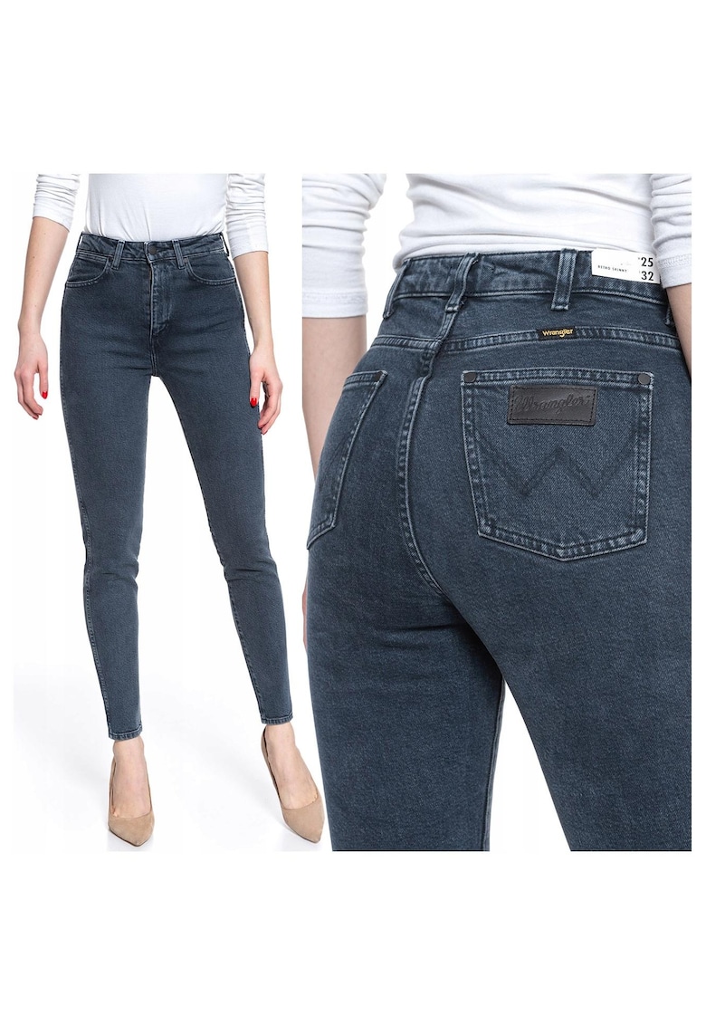 Дамски дънки - Retro Skinny - 20932-184 - Памучни - Дълги - Petite - Дънкови - W24-L32 US - Сини Wrangler