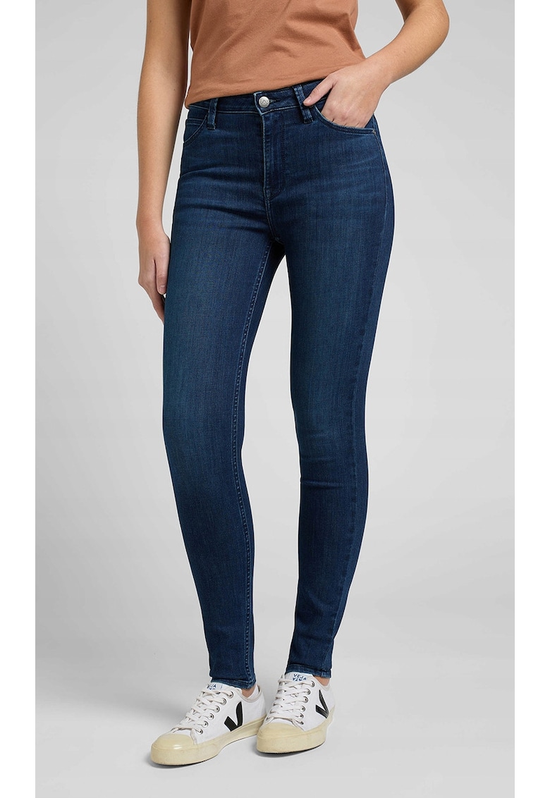 Дамски дънки SCARLETT - памук/полиестер/еластан - тъмносин - Lee