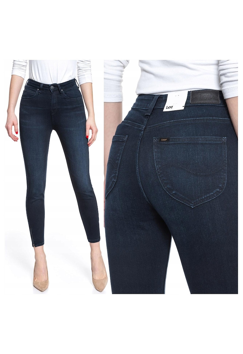 Дамски дънки - Scarlett с висок цип - 20308-26 - Памучни - Къси - Petite - Дънкови - W24-L31 US - Сини Lee