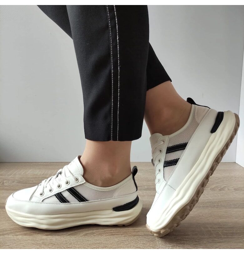 Дамски ежедневни обувки 18002-8 Бяло + Черно - 37 - Бяло + Черно FRANCO GERARDO