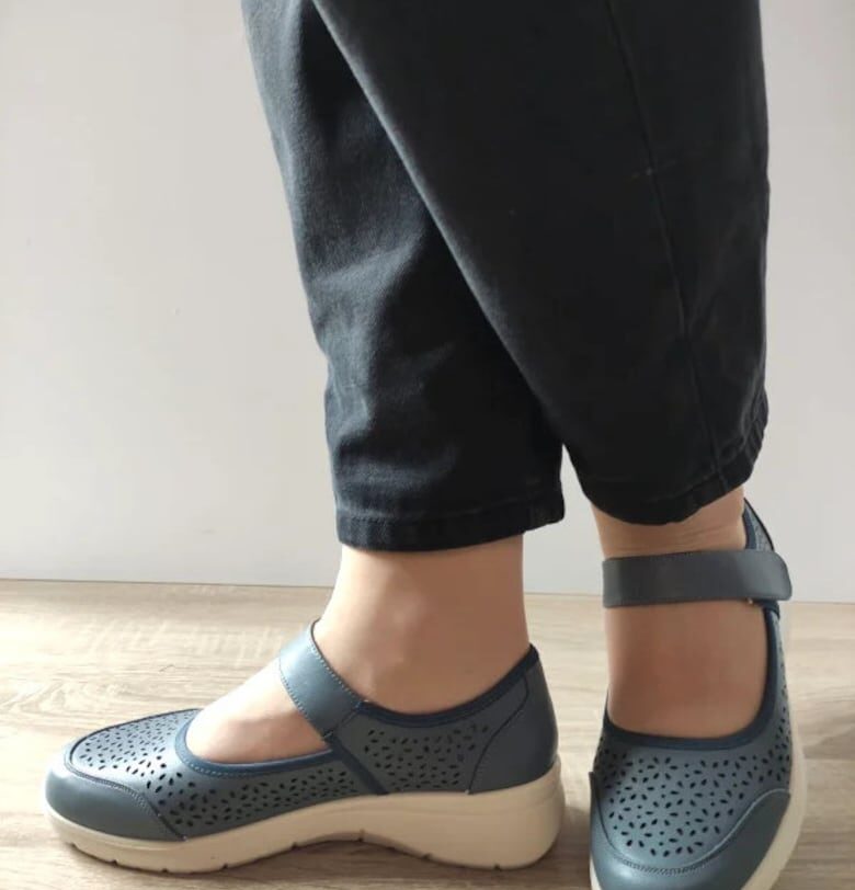 Дамски ежедневни обувки  860022B 51-N - перфорирани - Деним сини - сини Pass