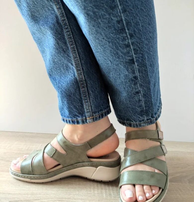 Дамски ежедневни сандали  18000T Azores 40-N Khaki - Зелени - Suave