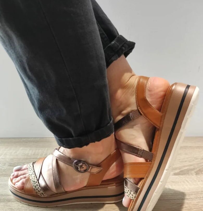 Дамски ежедневни сандали Jana 28267-44 Кафяви с металик - 674645 Jana Shoes