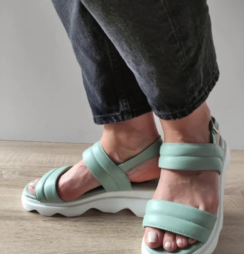 Дамски ежедневни сандали  K249-3 Ментово зелено - Зелено FORMAZIONE