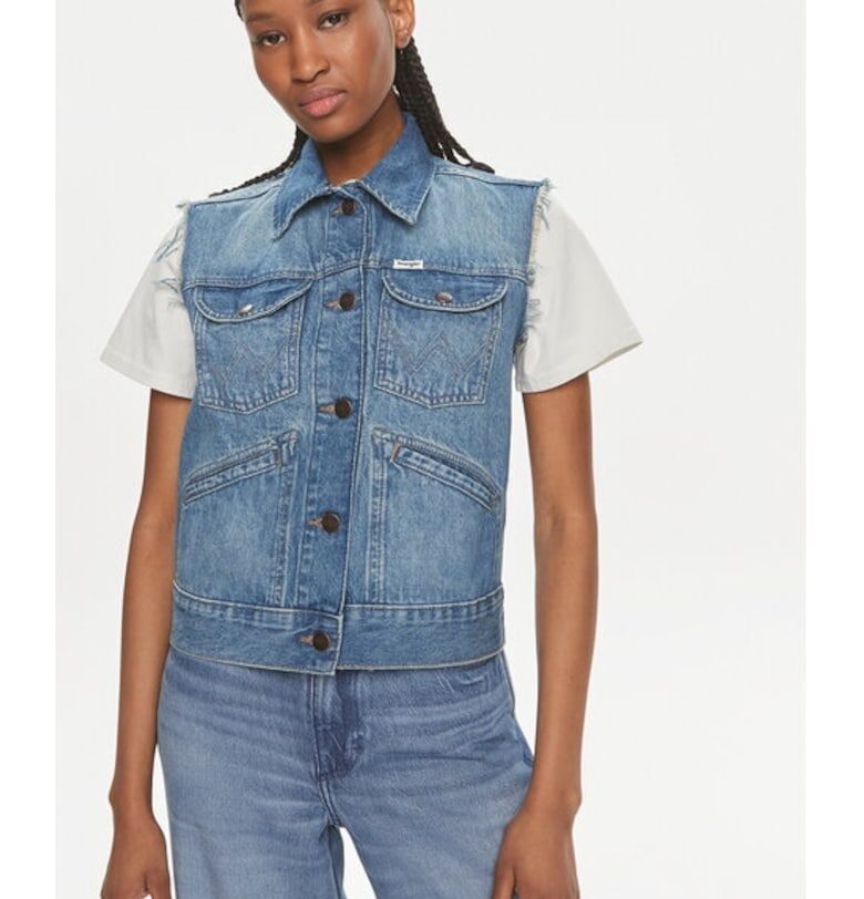 Дамски елек -  593377 - син - памук Wrangler