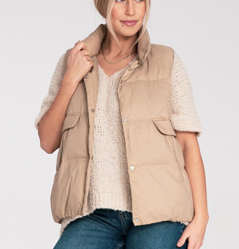 Дамски елек q M625 - Бежов - Полиестер - Един размер Figl