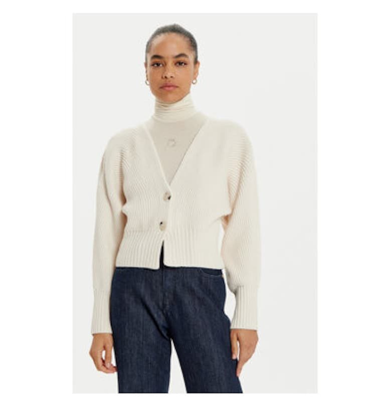 Дамски кардиган -  304524653 - Вискоза/Полиестер - Бял - Бял Oui