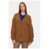 Дамски кардиган -  304611148 - Вълна/Акрил/Вълна Алпака - Кафяв - Кафяв American Vintage