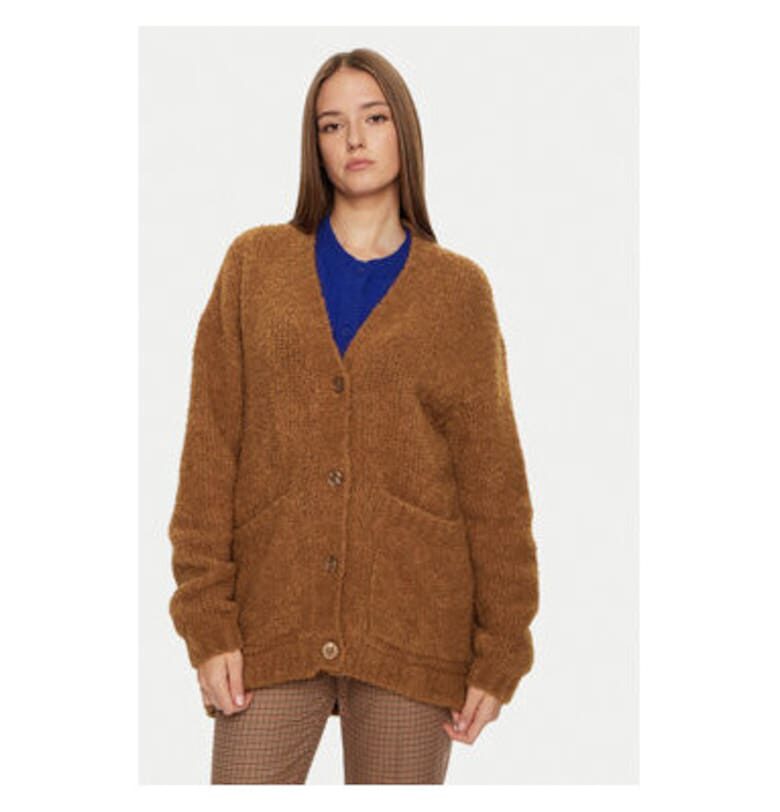 Дамски кардиган -  304611148 - Вълна/Акрил/Вълна Алпака - Кафяв - Кафяв American Vintage