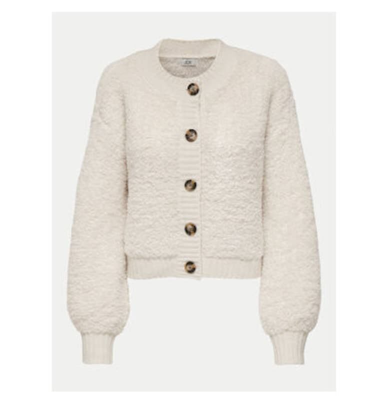 Дамски кардиган -  304648397 - Рециклиран полиестер/Полиестер - Бежов JdY