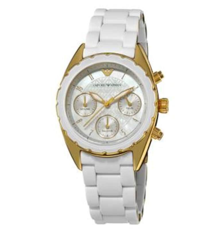 Дамски кварцов часовник  Неръждаема стомана - Бял/Златист Emporio Armani