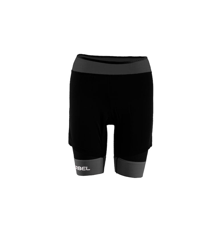 Дамски къси панталони 2 в 1 -  Samba - черно-тъмно сиво Lurbel