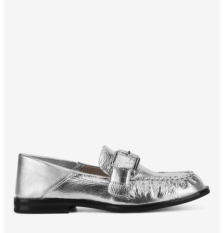 Дамски мокасини  5903698601199 - Естествена кожа - Сребърен BADURA