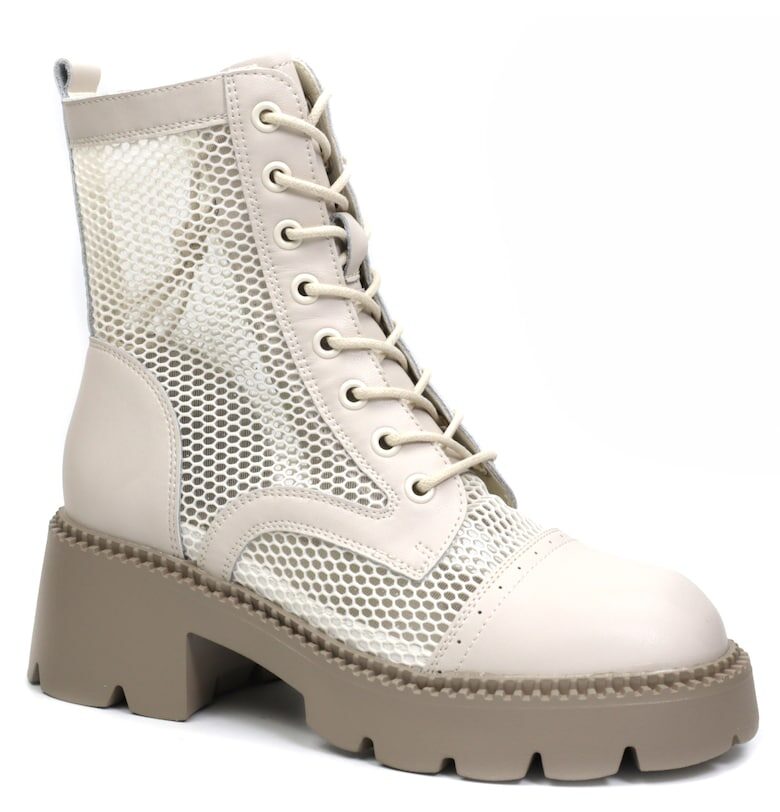 Дамски перфорирани боти 220 6 кремави - FORMAZIONE