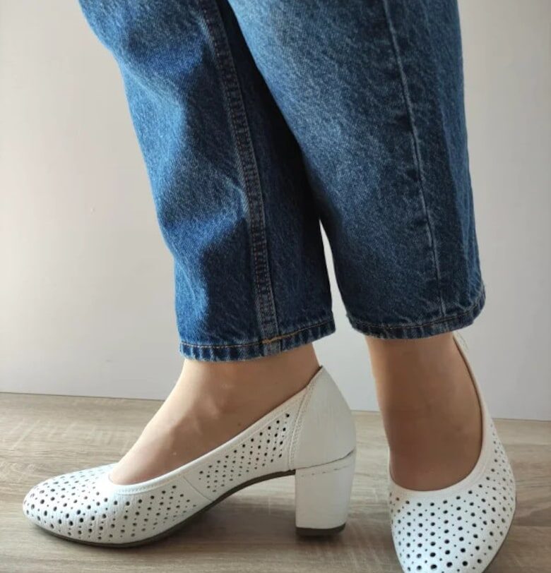 Дамски перфорирани ежедневни обувки  41057-80 Бели - Бели Rieker