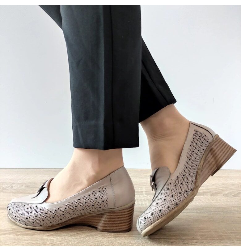 Дамски перфорирани обувки  Z21-05 Pink Beige Mink - Pink Beige Mink DOGATI