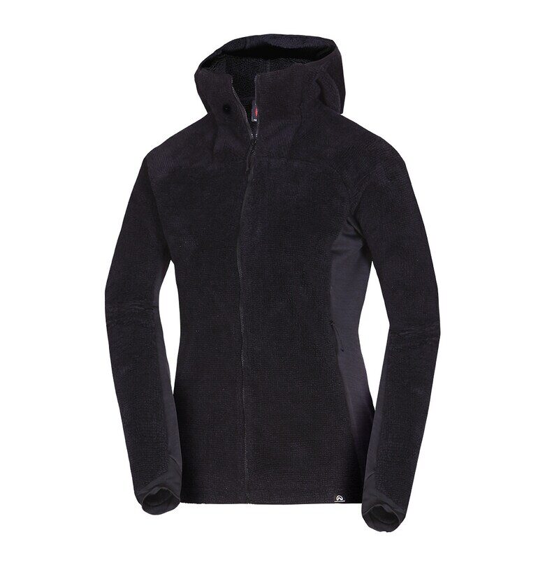 Дамски полар Carlene с качулка и технология против образуване на топчета - Черен NORTHFINDER