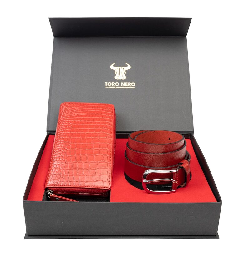 Дамски портфейл  Gia-Middle - с колан - червен Toro Nero