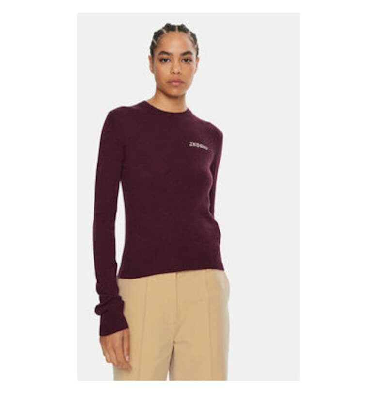 Дамски пуловер - 2-ри ден - 304475023 - Вискоза/Найлон - Червен - Червен 2ndday