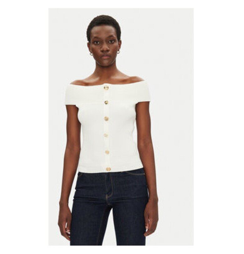 Дамски пуловер  251-MDONA - Вискоза/Полиамид - Бял Morgan