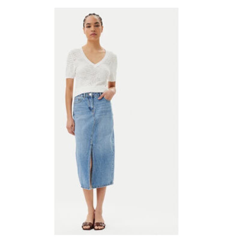 Дамски пуловер  251-MPALM - Вискоза/Полиамид - Бял - Бял Morgan