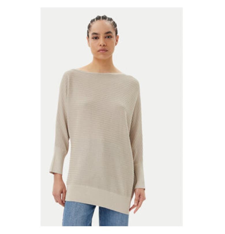 Дамски пуловер  251-MREC - Вискоза/Полиестер - Бежов - Бежов Morgan