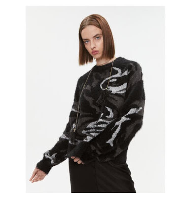 Дамски пуловер -  303202071 - Найлон/Акрил - Черен - Черен DKNY