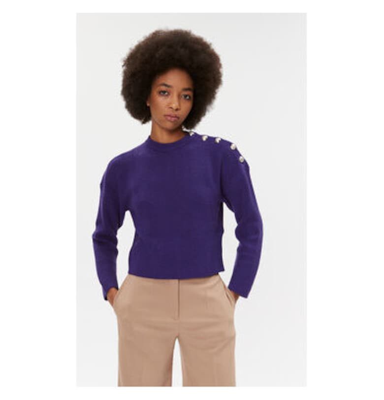 Дамски пуловер -  303350499 - Вискоза/Полиестер/Полиамид - Лилав - Виолетов Morgan