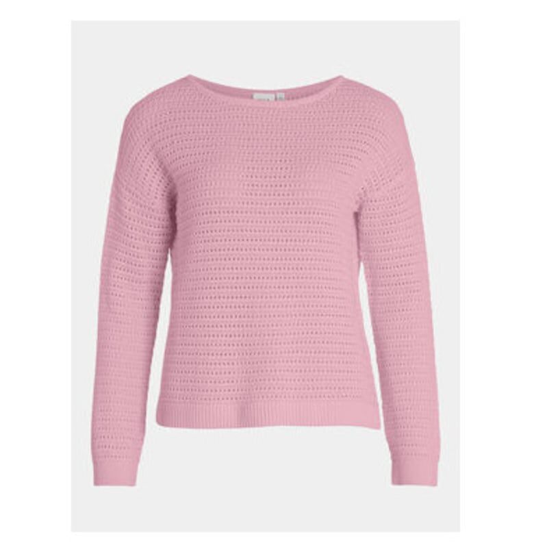 Дамски пуловер -  303499648 - Памук - Розов - Розово Vila