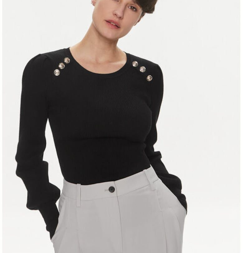 Дамски пуловер -  303917517 - Вискоза/Полиамид - Черен - Черен Morgan