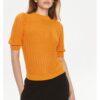 Дамски пуловер -  303918439 - Памук/Акрил/Метални влакна - Оранжев - Оранжев Morgan