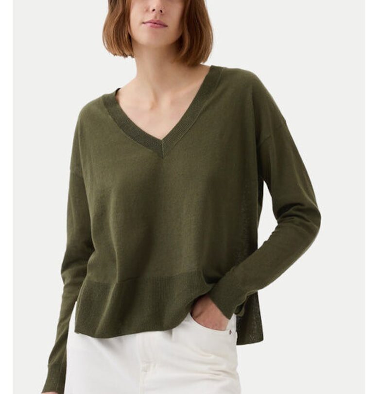 Дамски пуловер -  304144486 - Лен/Полиестер - Зелен - Зелен GAP