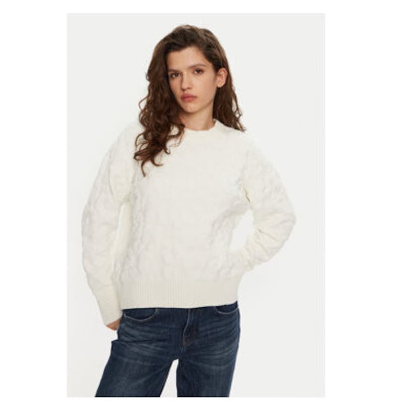 Дамски пуловер -  304269349 - Рециклиран полиестер/Вискоза/Найлон - Бежов - Бежов DKNY