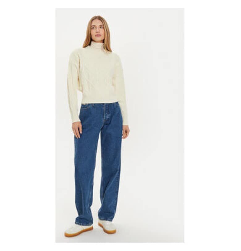 Дамски пуловер -  304282027 - Памук/Акрил - Бежов - Бежов Wrangler