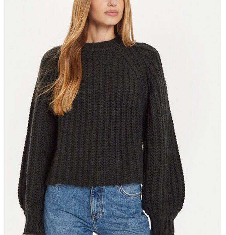 Дамски пуловер -  304282072 - Полиестер/Акрил - Черен - Черен Wrangler