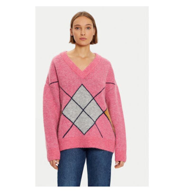 Дамски пуловер -  304340062 - Акрил/Полиестер - Розов - Розово Mustang