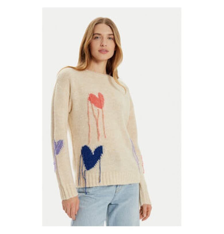 Дамски пуловер -  304474088 - Полиамид/Полиестер/Вълна - Бежов - Бежов FriedaFreddies