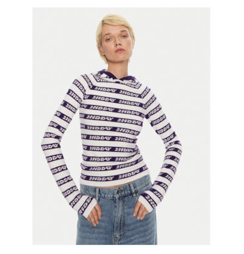 Дамски пуловер -  304474989 - Вискоза/Полиестер - Син - Син 2ndday