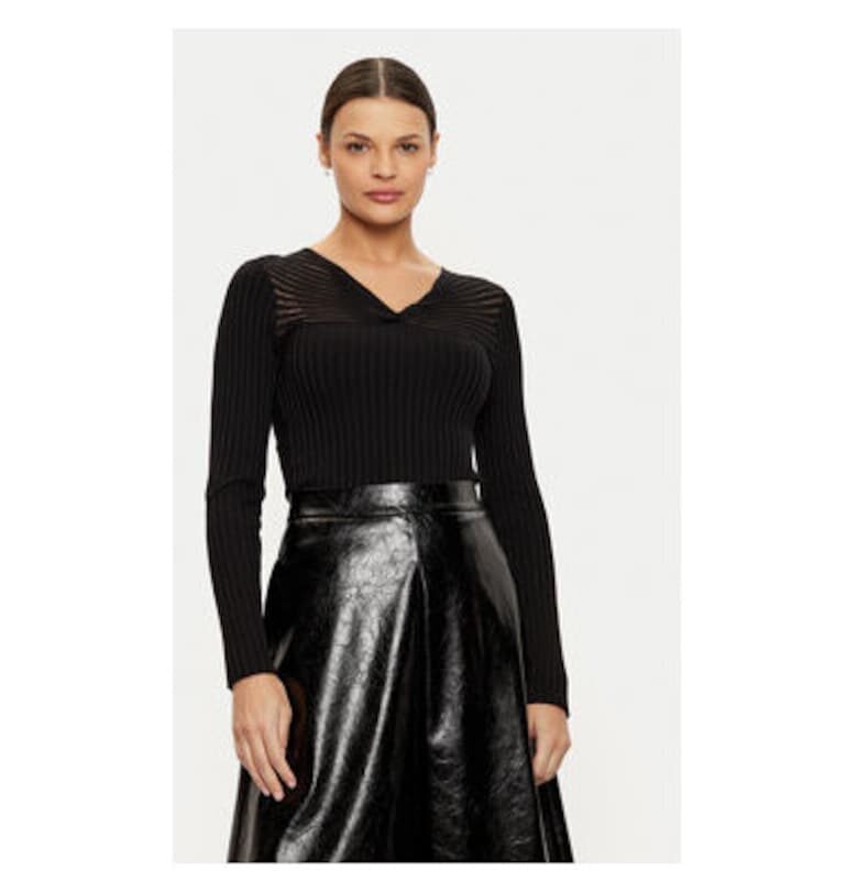 Дамски пуловер -  304486005 - Вискоза/Полиамид - Черен Morgan