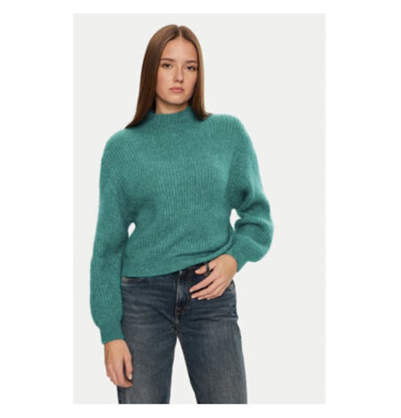 Дамски пуловер -  304610479 - Акрил/Вълна Алпака/Полиамид - Зелен - Зелен American Vintage