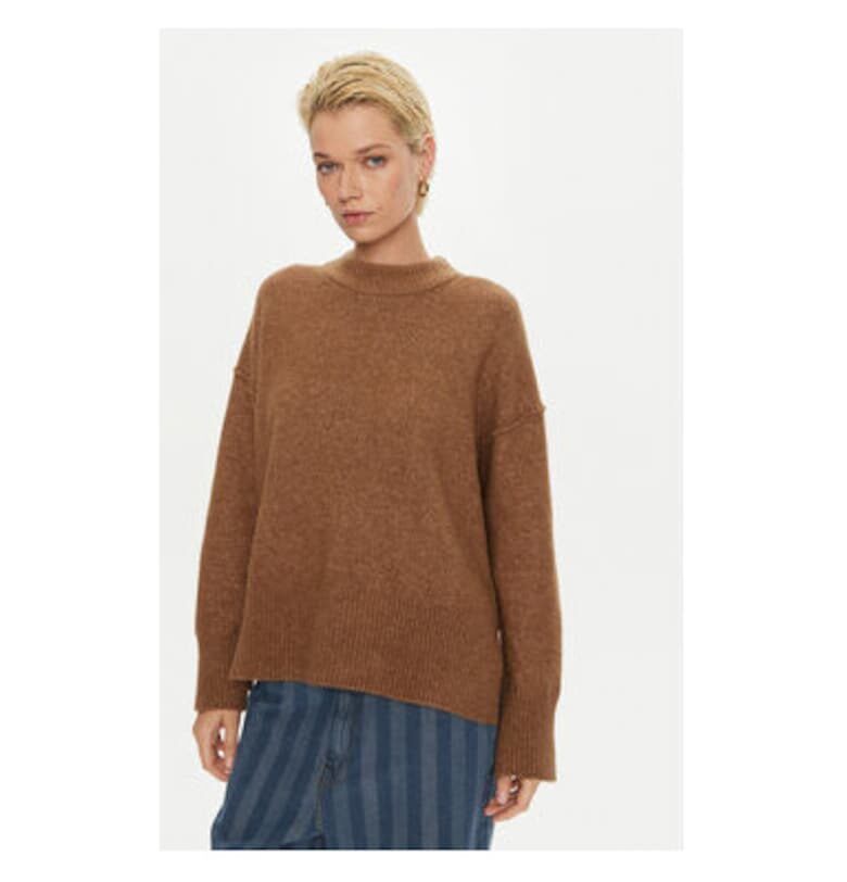 Дамски пуловер -  304750120 - Вълна алпака/Вълна/Рециклиран полиестер - Кафяв - Кафяв Day Birger