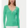 Дамски пуловер -  305253118 - Вискоза/Полиамид - Зелен - Зелен Morgan