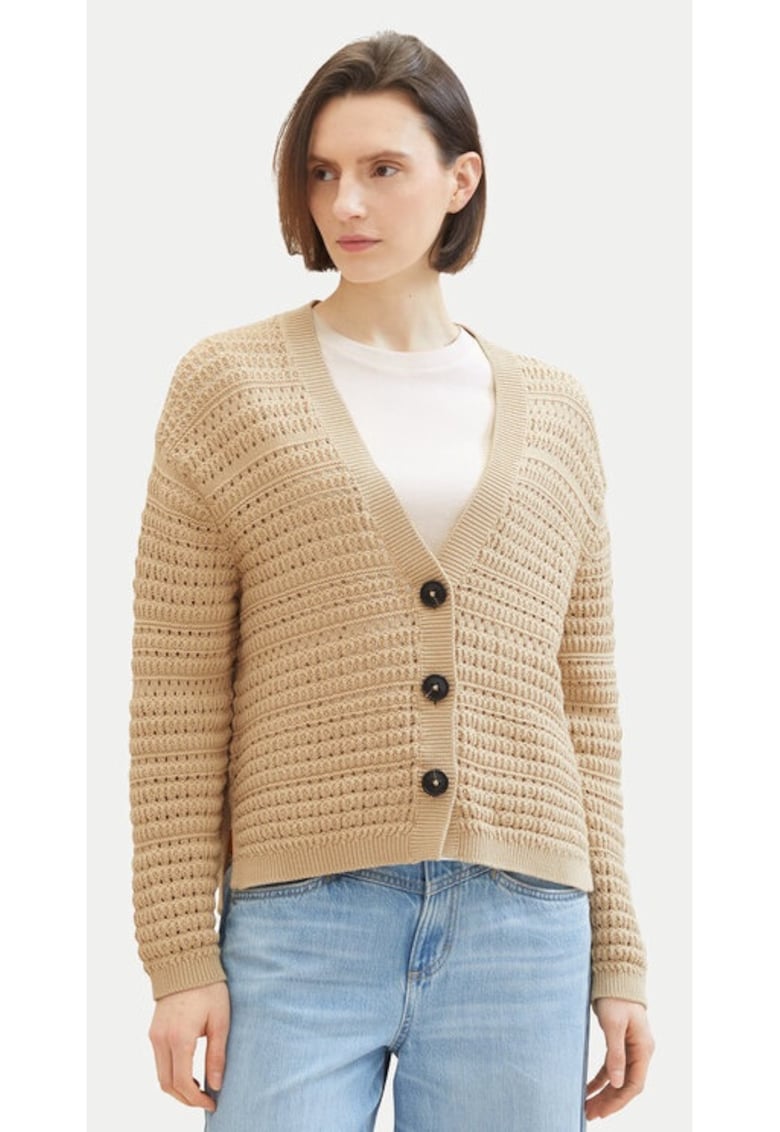 Дамски пуловер - 524173 - Бежов - Памук - Бежов Tom Tailor