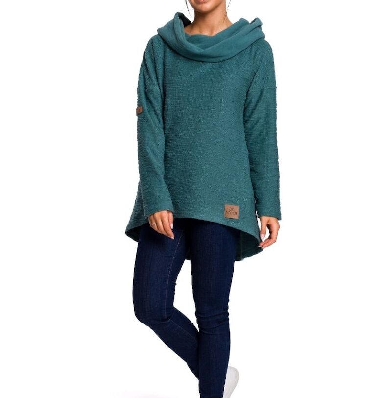 Дамски пуловер -  Meinolf - Turquoise - Тъмносин BeWear