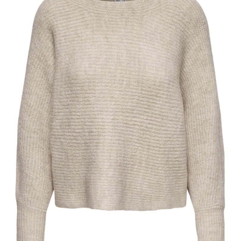 Дамски пуловер - САМО - 302618989 - Акрил - Бежов Only