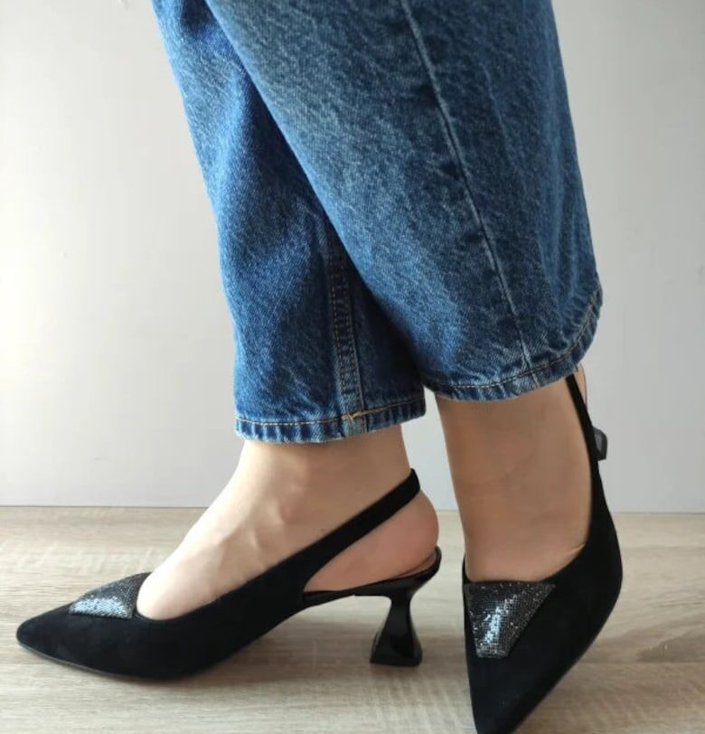 Дамски сандали  3600408 01-I - Елегантни - черни велур - черни Epica