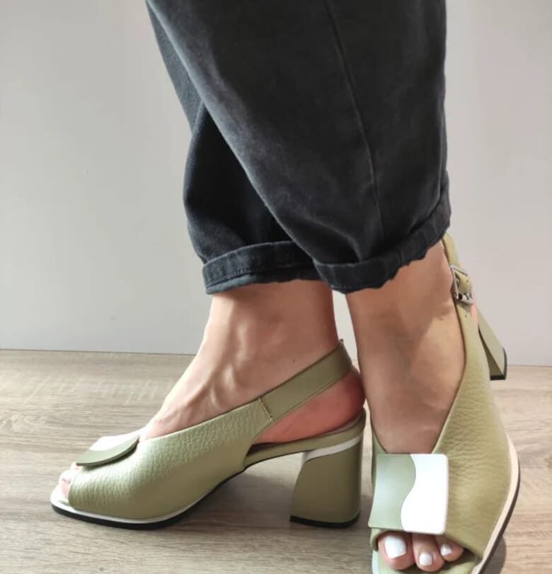 Дамски сандали  60020C 06-N -Елегантни - Маслинено Зелени Karisma