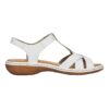 Дамски сандали - естествена кожа - велкро закопчаване - Бели Rieker